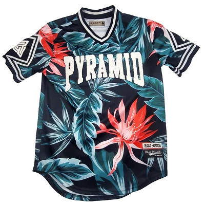 Camisa Jersey Floral Tropical Pirámide Negra Grande 2017-2018 Streetwear Foto 1 de 4