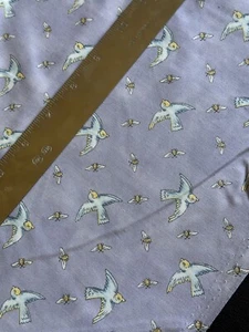 Bunnies By The Bay Winging It for Clothworks Purple Cotton Fabric 1yd x 43" Bird - Picture 1 of 4