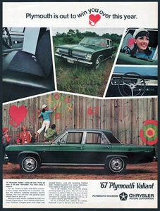 1967 Plymouth print ad green Valiant Signet 4-dr Sedan - Picture 1 of 1