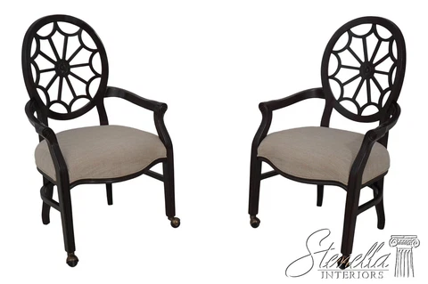 F60247EC: Pair Web Back Upholstered Seat Armchairs Cover