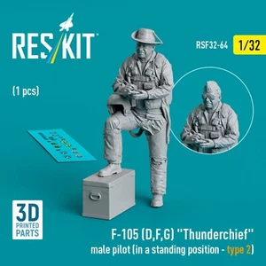 F-105 D,F,G Thunderchief Male Pilot Scale Figurines Model 1:32 ResKit RSF32-0064 - Picture 1 of 3