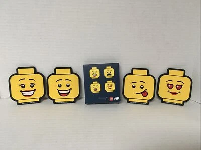 LEGO 5007623 VIP Exclusive Minifigure Head Coaster Set 4 Pack 2 Side Expressions - Image 1 of 3