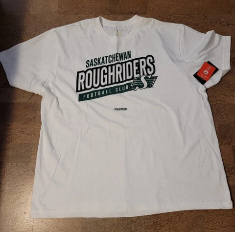 NWT Saskatchewan Roughriders CFL Reebok T-Shirt Mens Size XXL 2XL Cover