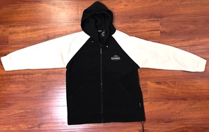 Vintage Official Guinness Hoodie Mens Medium Zip Up Embroidered Beer Black and W - Picture 1 of 6