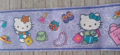 sanrio Hello kitty kids стены границы частичный рулон предварительно пастированный 5 футов 1 дюйм новый - Изображение 1 из 2