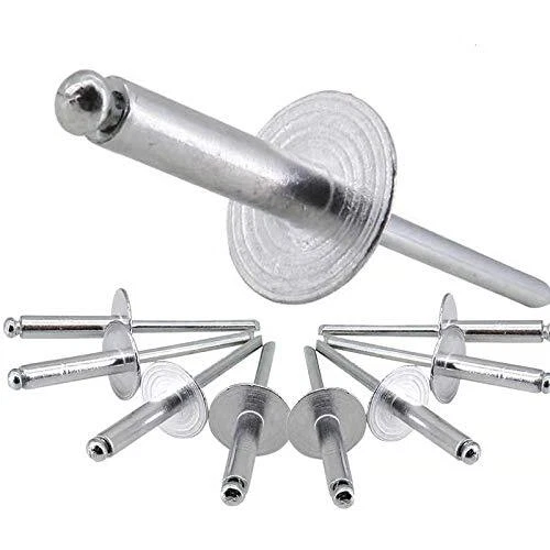100-2000 PÇS REBITES POP DE ALUMÍNIO FLANGE GRANDE 3/16" X 3/4" CABEÇA GRANDE AÇO - Imagem 1 de 2
