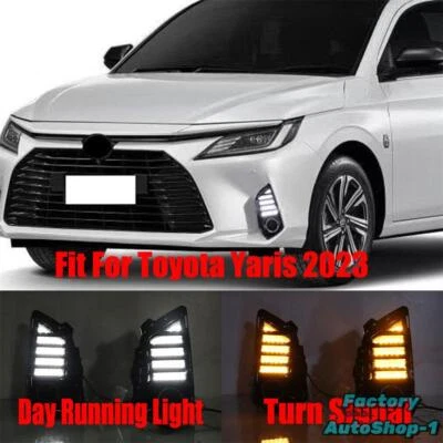 Par de luces de circulación diurna LED antiniebla DRL aptas para Toyota Yaris 2023 Foto 1 de 4