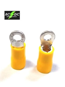 ANELLO VINILE CALIBRO 10-12 #6 GIALLO 25 PK TERMINALI CRIMP CONNETTORI AWG FILO AUTO - Foto 1 di 2
