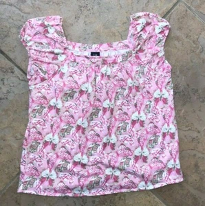 Top Gap Kids Vintage Niñas Nuevo con Etiquetas XL 12 Rosa Estampado Mariposa  - Imagen 1 de 1