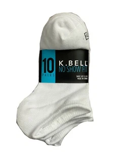 KBell NO SHOW FIT 10 PAIRS/PACK WOMEN'S SOCKS SHOE SIZE 5.5-10 K BELL - Picture 1 of 24