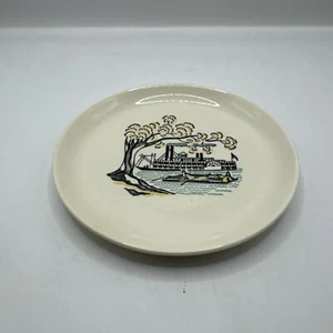 Marcrest American Heritage 6.5” Bread & Butter Plate Steam Boat River 1950s - Picture 1 of 2