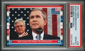 PSA 10 Pop 1 - 2001 Topps Enduring Freedom #46 Presidente George Bush (RC) - Imagen 1 de 3