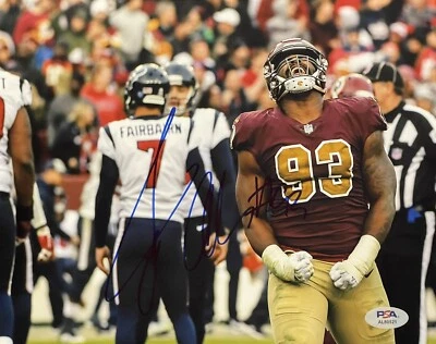 Jonathan Allen Signed Autographed Washington Commanders 8x10 Photo PSA/DNA COA - Image 1 of 2