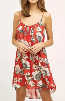 Anthropologie Intimates de Eloise Crisantemi Chemise | Rojo | XS Foto 1 de 4