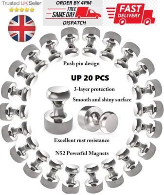 Strongest Rare Earth Neodymium N52 Magnets for Fridge Whiteboard Pin Board