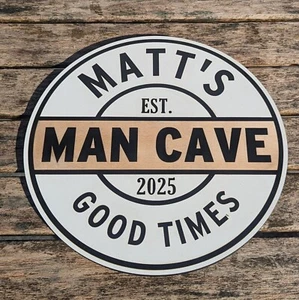 Personalised Bar Pub Round Sign Family Name Sign Man Cave Kitchen Wooden - Picture 1 of 15