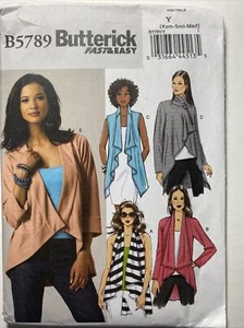 Butterick Sewing Pattern B5789 Misses' Vest Jacket Size XS-M Easy Uncut - Picture 1 of 6