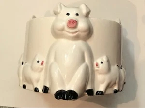 Vintage 1984 Ron Gordon Designs Schwein Schweinchen Übertopf Topf Keramik handbemalt Schale - Bild 1 von 5