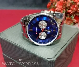 OROLOGIO da UOMO Sportivo Casual da polso in Acciaio Cronografo OFFERTA REGALO - Foto 1 di 11