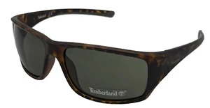 Timberland Mens Sunglass Dark Havana Rectangle, Green Lens Plastic TB7152 52N - Picture 1 of 13