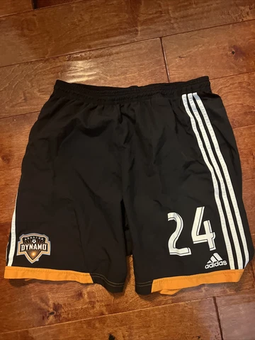 Adidas Houston Dynamo Soccer Shorts Player Issue #24 Size Large Climacool Black Cover