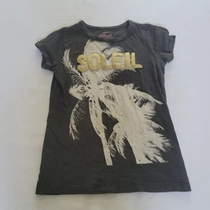 Girls Crewcuts Short Sleeve Top "Soleil" Palm Tree Gray Size 10 - Picture 1 of 4