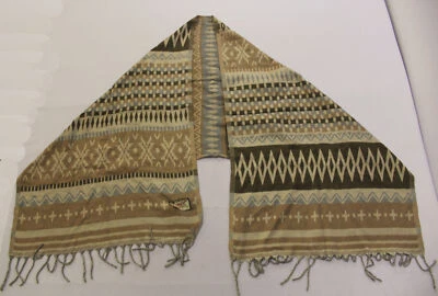 Tibet Handloom Shawls Women's Geometric Print Fringe Shawl JL3 Multi OS — 第 1/3 张图片