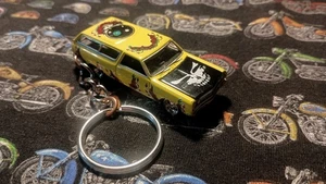 1965 Chevy Chevelle wagon keychain, gloss yellow W/chrome mags,good condition. - Picture 1 of 1