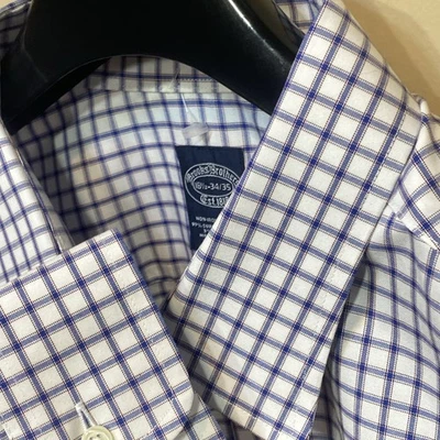 Camisa de vestir Brooks Brothers para hombre 18,5 cuadros ROJO BLANCO AZUL elástica 2XL a 3XL Foto 1 de 4