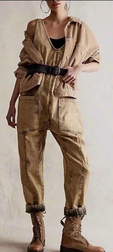 FREE PEOPLE ~WE THE FREE~ Farrow High Roller Denim Overalls, XL TALL NWOT - Image 1 of 4