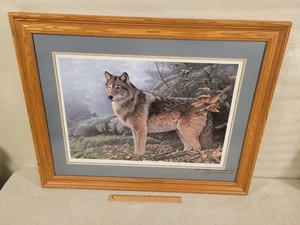 NORTHERN PASSE de Jerry Gadamus 36 x 28 FIRMADO ENMARCADO MATE EDICIÓN LIMITADA. Wolf - Imagen 1 de 6