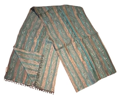 Corredor vintage CBK 100% seda com miçangas feito na Índia - Imagem 1 de 4