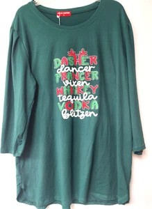 Yuletide Traditions Reindeer names Christmas  3/4 sleeve Shirt   Size 2X  NWT - Picture 1 of 5