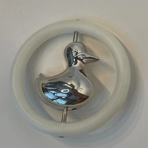 Vintage Beißring Silber Ente Rassel - Bild 1 von 7