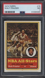1973-74 Topps Walt Frazier PSA 7 NM Basketball Graded Card #10 New York Knicks - Bild 1 von 2