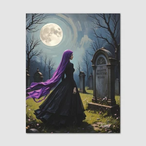 Gothic Mourning Victorian Canvas Wall Art Victorian Dark Moody Painting Print  - Picture 1 of 18
