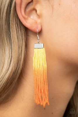 Paparazzi Jewelry Dual Immersion - Yellow - Tassel Earrings - Image 1 of 2