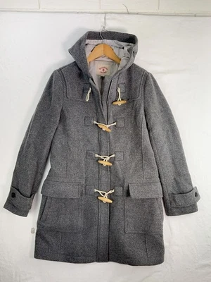 Abrigo polar rojo Brooks Brothers para mujer 4 lana con capucha lona bolsillos con palanca invierno Foto 1 de 4