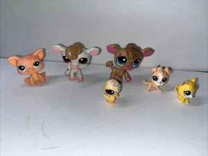 Lotto di 6 rare figurine LPS Little Pet Shop, mucche, maiali, cigno zuccherino e altro! - Foto 1 di 3