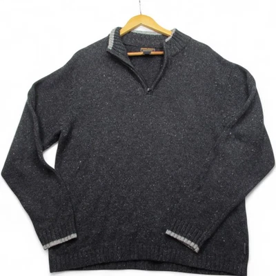 Suéter Woolrich Para Hombre Gris Medio Cuarto Cremallera Pullover Mezcla de Lana Exterior Foto 1 de 4