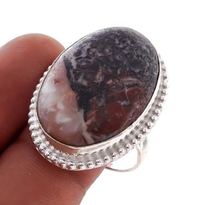 Anillo de joyería hecho a mano estilo étnico de piedras preciosas de jaspe de coco 10,50"" E753 - Imagen 1 de 4