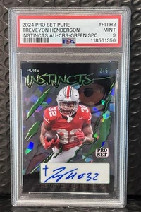 Treveyon Henderson - Pro Set Instincts Green Auto /6 - PSA 9 - Picture 1 of 2