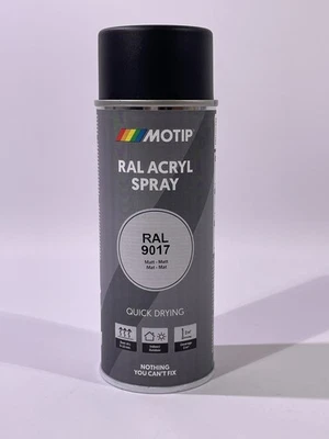 MOTIP RAL 9017 Schwarz Matt Industrielack Spray Acryl 400ml 07159 Lack - Bild 1 von 4
