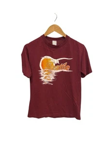 Vintage 80s Seattle Sunset Ocean Seagull Souvenir T-Shirt - Picture 1 of 4