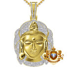 Real Genuine Diamond 060 Ctw Siddhartha Gautama Buddha Head Pendent Charm Chain