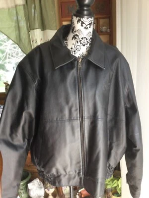 Chaqueta de cuero de golf negra XXL bolsillos delanteros con cremallera PGA TOUR PARTNERS CLUB para hombre Foto 1 de 4