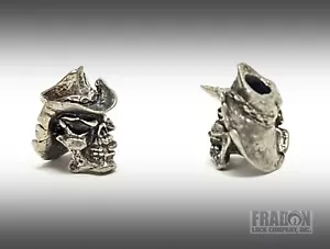 One Pair Vinnie Garoon Mini Skull Bead Pewter Knife Lanyard EDC 1/8" Hole - Picture 1 of 1