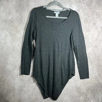 Suéter Soft Surroundings Mujer Gris Medio Lana Angora Mezcla Cachemira Tejido Foto 1 de 4