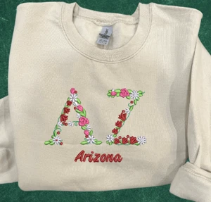 Arizona state Pride Embroidered Sweatshirt, Arizona Floral sweater - Picture 1 of 3
