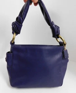 New Coach 42167 Purple Leather Resort Mini Shoulder Top Handle Pouch - Picture 1 of 7